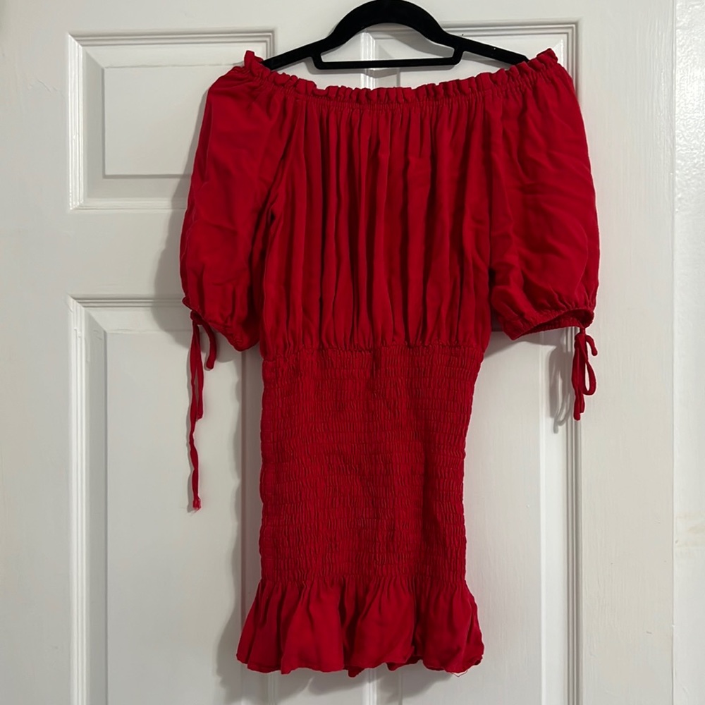 Red rouged dress
